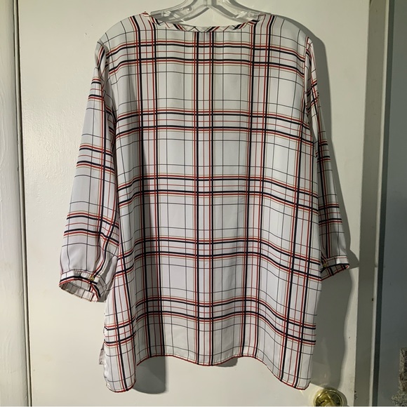 The Limited Plaid 3/4 Sleeve Button Front Easy Travel Top Sz XL - Picture 9 of 10